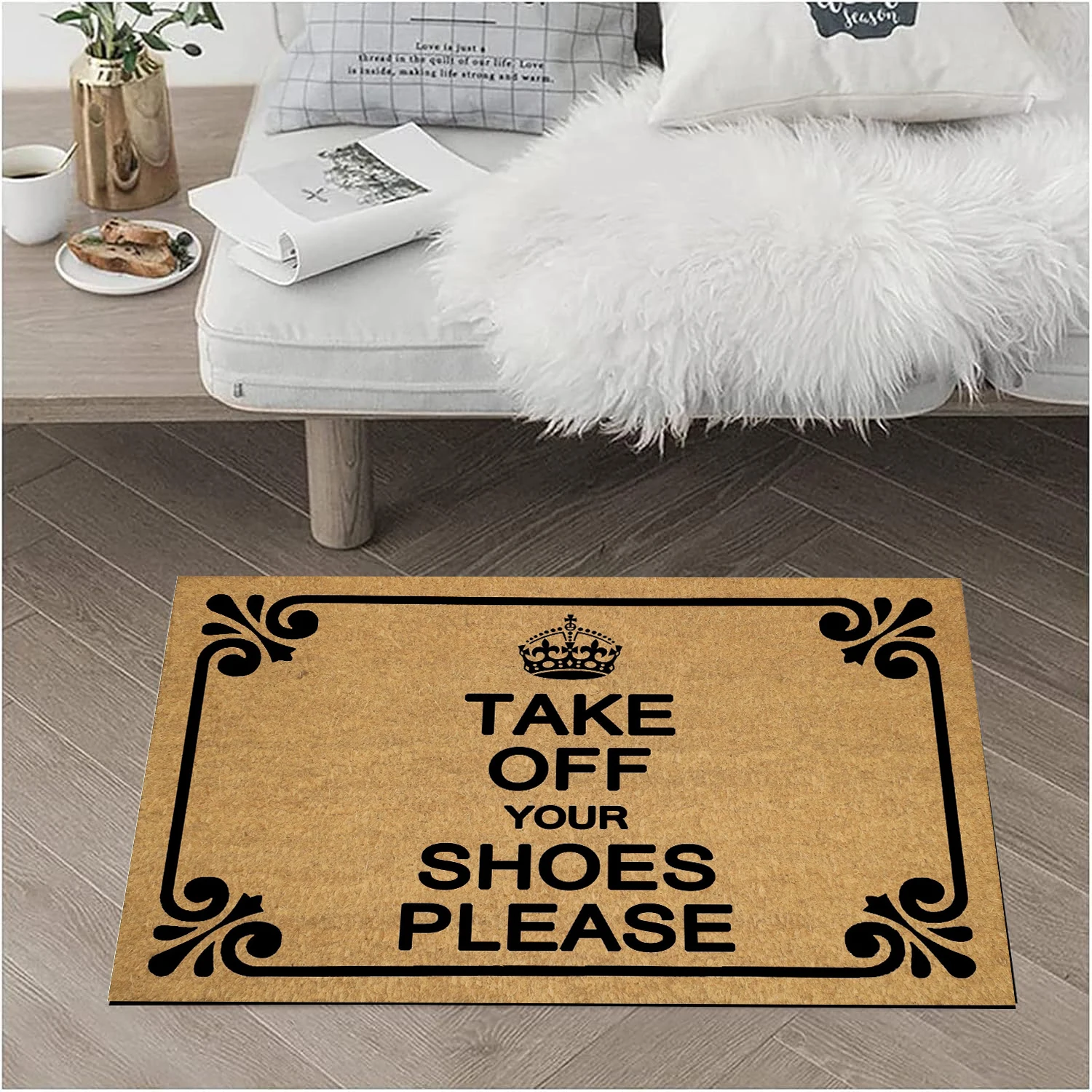 Doormat Entrance Mat - Funny Doormat - Take Off Your Shoes Please Door Mat for Indoor/Outdoor Use Non-Woven Fabric Top 18"x30"
Doormat Entrance Mat - Funny Doormat - Take Off Your Shoes Please Door Mat for Indoor/Outdoor Use Non-Woven Fabric Top 18"x30"