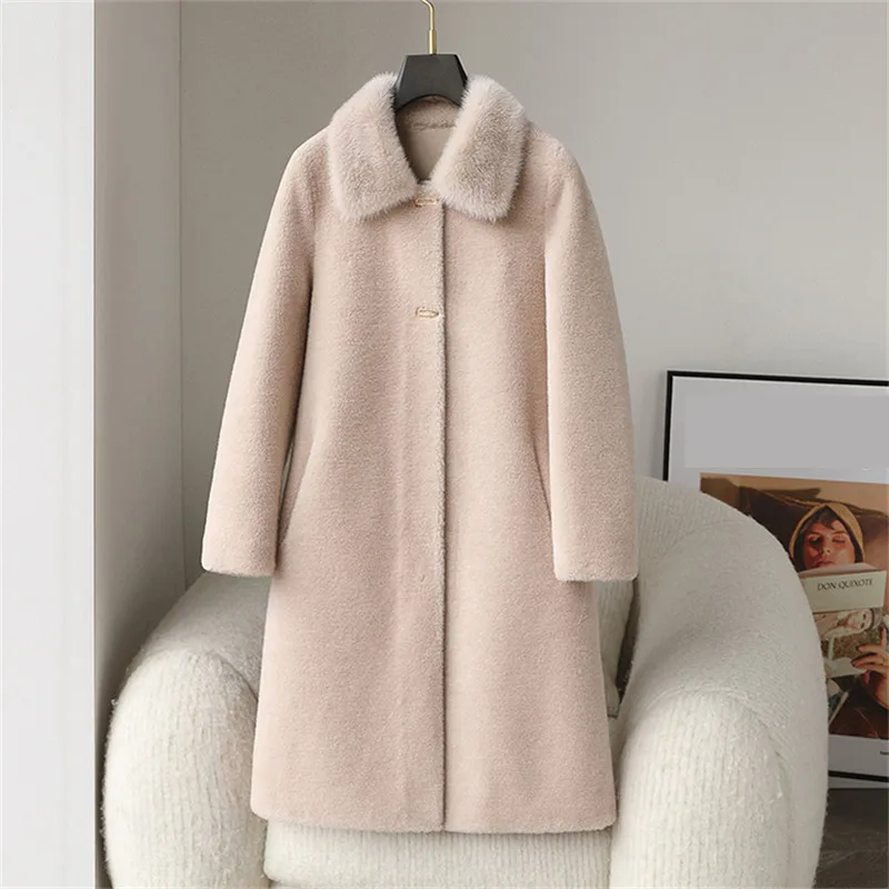 PUDI Women New Fashion Elegant Real Wool Fur Coat With Mink Fur Collar Jacket CT250
PUDI Women New Fashion Elegant Real Wool Fur Coat With Mink Fur Collar Jacket CT250