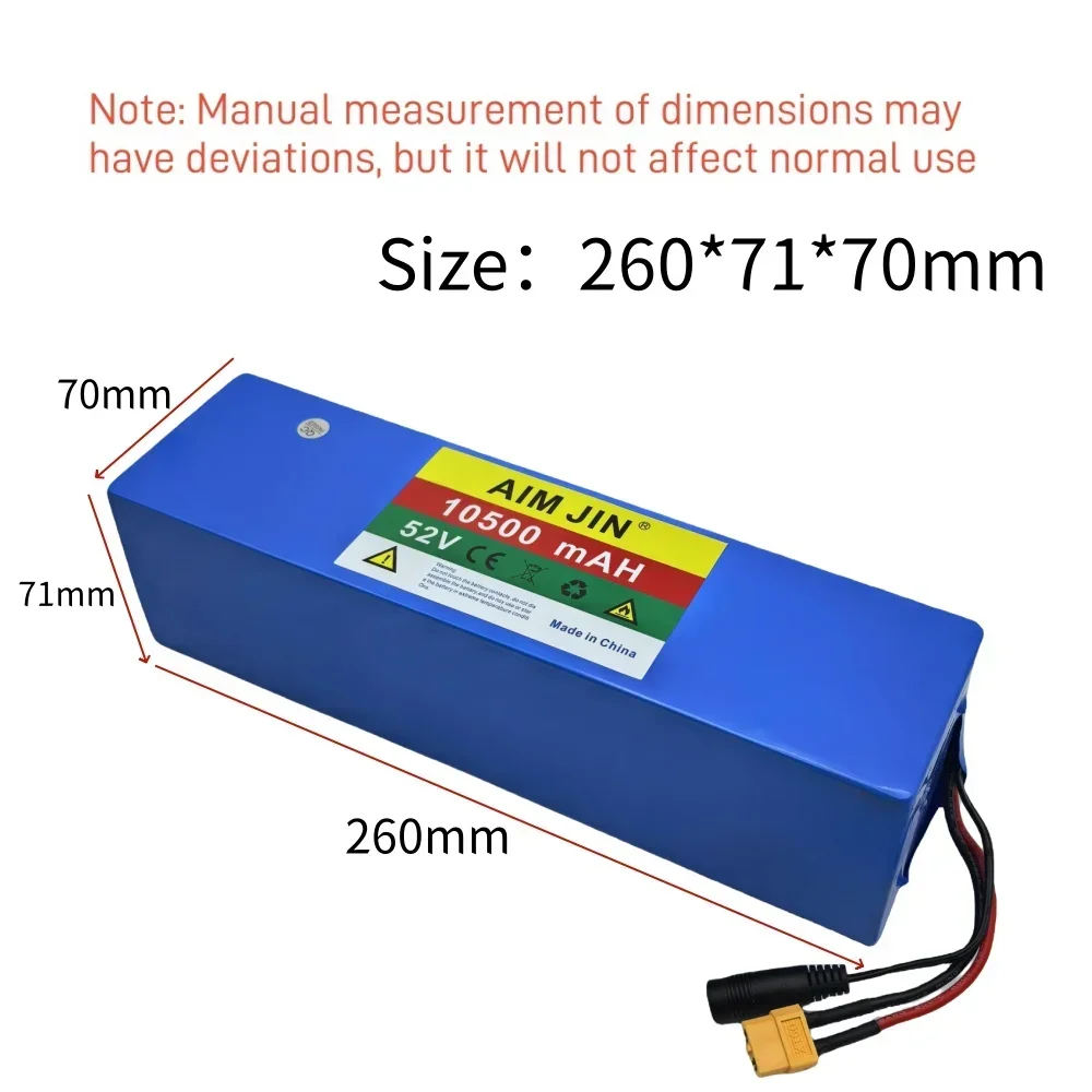 52V 10500mAh Lithium Battery Built in BMS 18650 14S3P Battery Pack For 1500W Motorcycle Electric EScooter Rechargeable Battery
52V 10500mAh Lithium Battery Built in BMS 18650 14S3P Battery Pack For 1500W Motorcycle Electric EScooter Rechargeable Battery