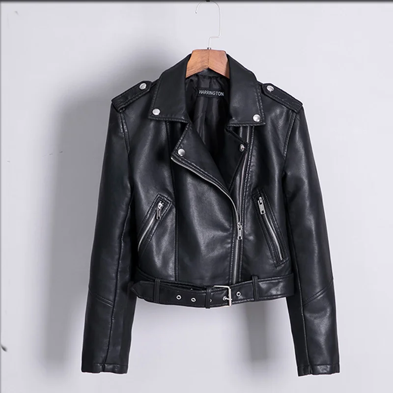 Women 2023 New Autumn Leather Turn Jacket Down Collar Female Zipper Coat Casual Faux Leather Black Motorcycle Jackets
Women 2023 New Autumn Leather Turn Jacket Down Collar Female Zipper Coat Casual Faux Leather Black Motorcycle Jackets