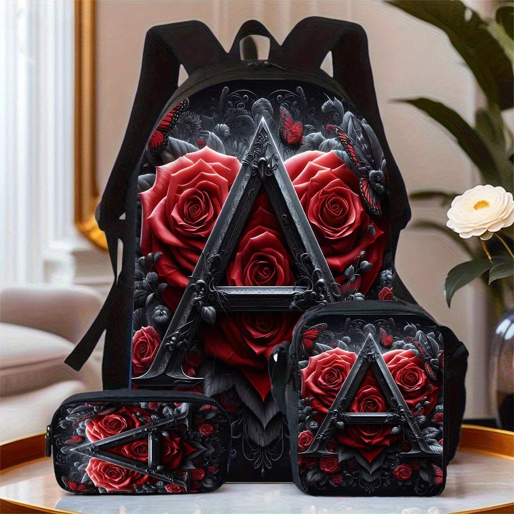 3pcs Backpack Suitable for Ages 14+ with Laptop Compartment & Adjustable Straps - Cool Letter Print & Appliqué Backpack, Lightwe
3pcs Backpack Suitable for Ages 14+ with Laptop Compartment & Adjustable Straps - Cool Letter Print & Appliqué Backpack, Lightwe