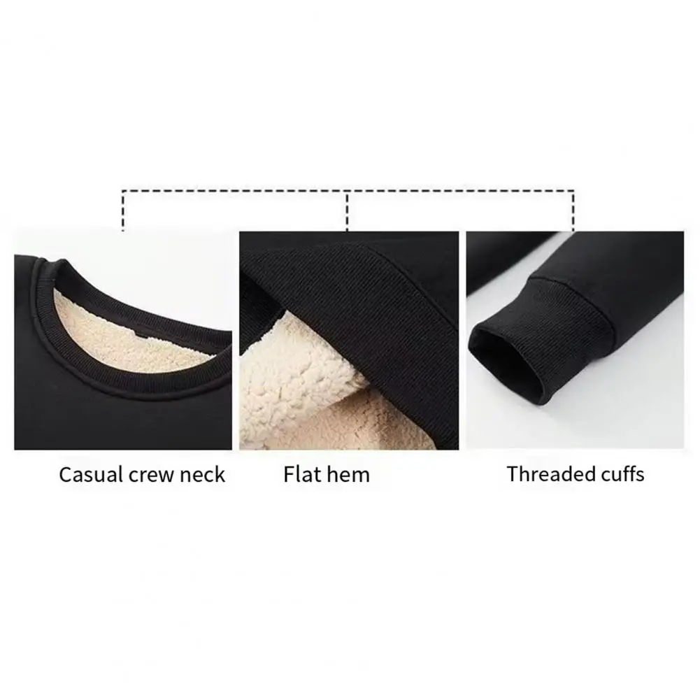Men Sweatshirt Men's Winter Plush Sweatshirt with Elastic Cuff O Neck Long Sleeves Thickened Keep Warm Bottoming Top for Daily
Men Sweatshirt Men's Winter Plush Sweatshirt with Elastic Cuff O Neck Long Sleeves Thickened Keep Warm Bottoming Top for Daily