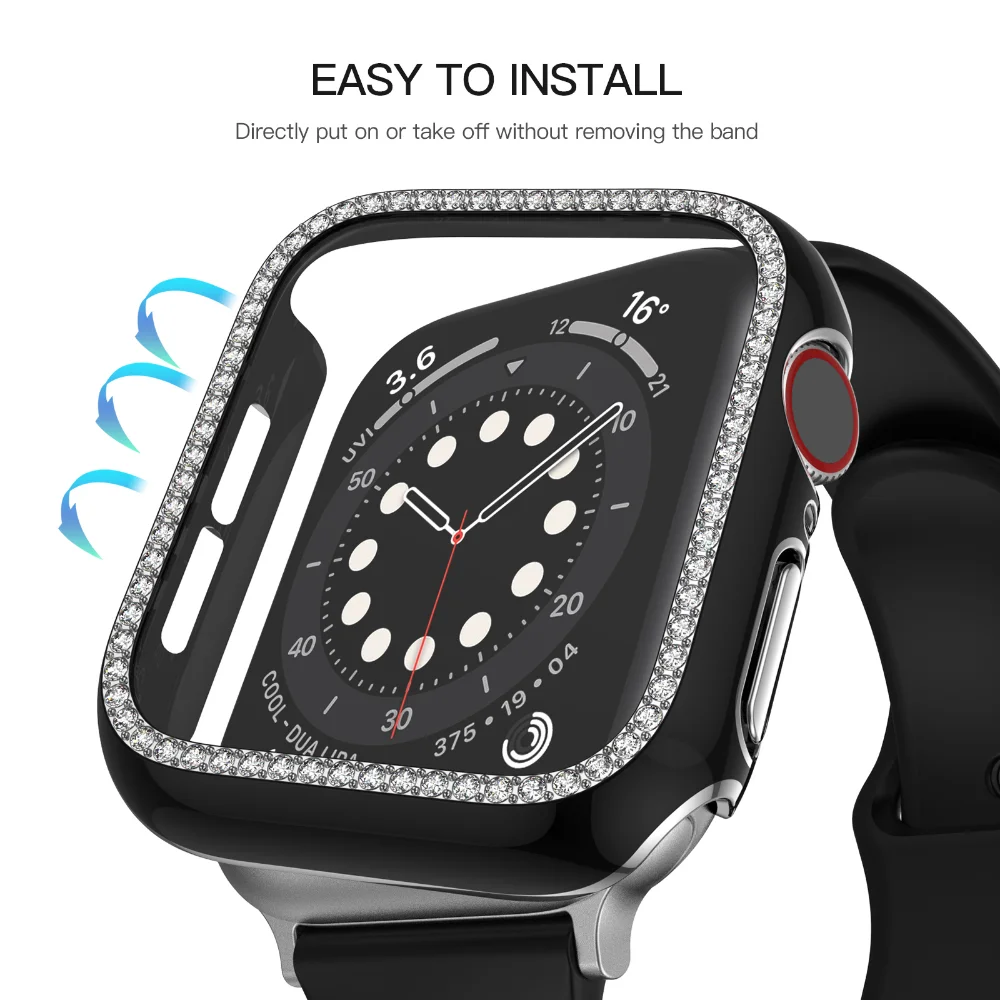 Glass+Cover for Apple Watch 44mm 40mm 42mm 38mm Diamond Screen Protector for iWatch Series 6 5 4 3 SE 44mm 40mm Case Accessories
Glass+Cover for Apple Watch 44mm 40mm 42mm 38mm Diamond Screen Protector for iWatch Series 6 5 4 3 SE 44mm 40mm Case Accessories