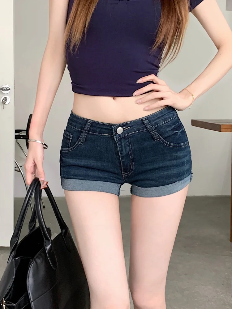 Low Waist Slimming Fashionable Casual Style Blue Jeans Shorts for Women Summer New Arrival Trendy Hot Pants Cuffed Hem
Low Waist Slimming Fashionable Casual Style Blue Jeans Shorts for Women Summer New Arrival Trendy Hot Pants Cuffed Hem