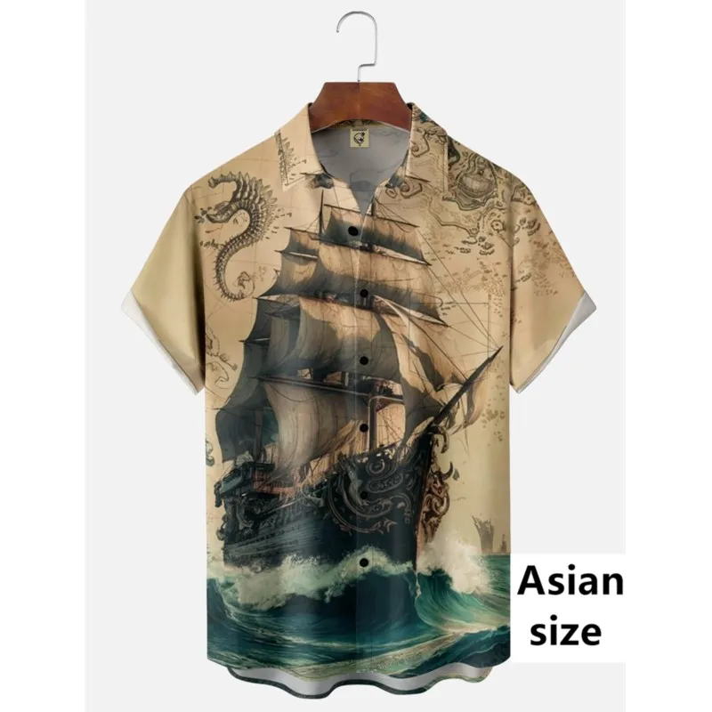 Men's Short Sleeve Shirt Vintage Nautical Adventure 3D Printing Summer Fashion Beach Daily Wear Retro Harajuku Camisas De Hombre
Men's Short Sleeve Shirt Vintage Nautical Adventure 3D Printing Summer Fashion Beach Daily Wear Retro Harajuku Camisas De Hombre