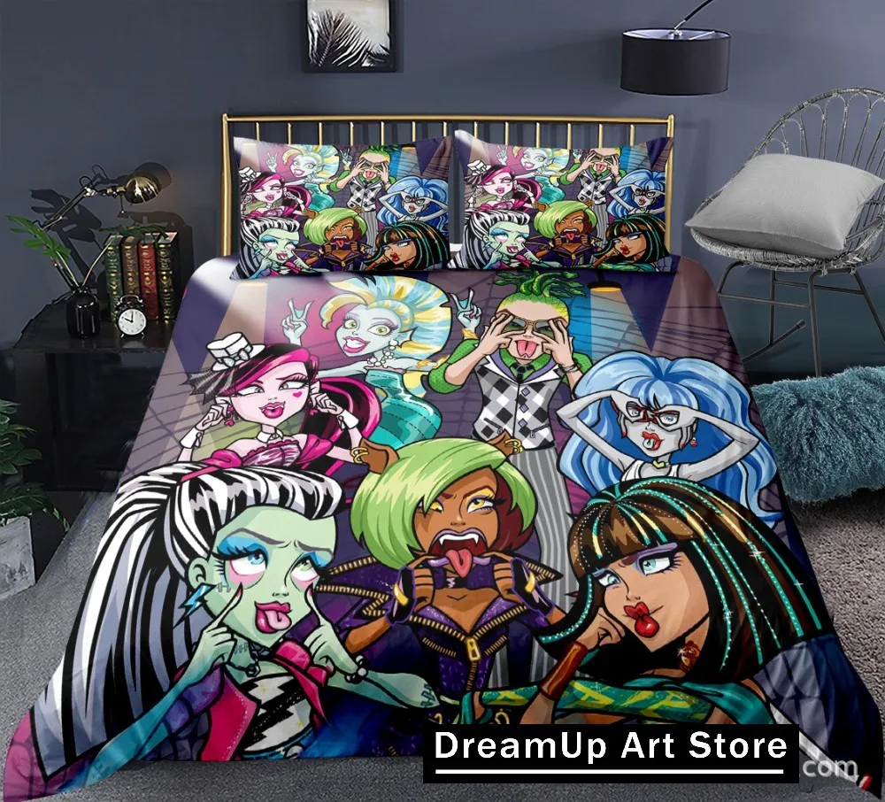 3D Print Cartoon Monster High Bedding Set Boys Girl Twin Queen King Size Duvet Cover Pillowcase Bed boys Adult Home Textiles
3D Print Cartoon Monster High Bedding Set Boys Girl Twin Queen King Size Duvet Cover Pillowcase Bed boys Adult Home Textiles