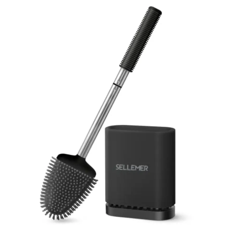 Toilet Brush and Holder Set - Flexible Toilet Bowl Brush Head with Silicone Bristles, Compact Size for Storage and Organization
Toilet Brush and Holder Set - Flexible Toilet Bowl Brush Head with Silicone Bristles, Compact Size for Storage and Organization