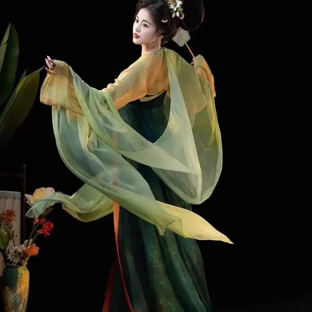 Dunhuang Style Tang Dynasty Hanfu Set - Slim-Fit Qixiong Ruqun Dress with Flowing Pibo Scarf (Breathable Summer Revival Costume)
Dunhuang Style Tang Dynasty Hanfu Set - Slim-Fit Qixiong Ruqun Dress with Flowing Pibo Scarf (Breathable Summer Revival Costume)