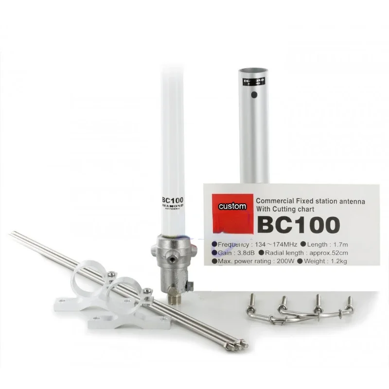 1.7m for BC100 Diamond Outdoor Omni Base Station Fiberglass Cut Able Antenna 136-174MHz VHF Repeater Antenna
1.7m for BC100 Diamond Outdoor Omni Base Station Fiberglass Cut Able Antenna 136-174MHz VHF Repeater Antenna