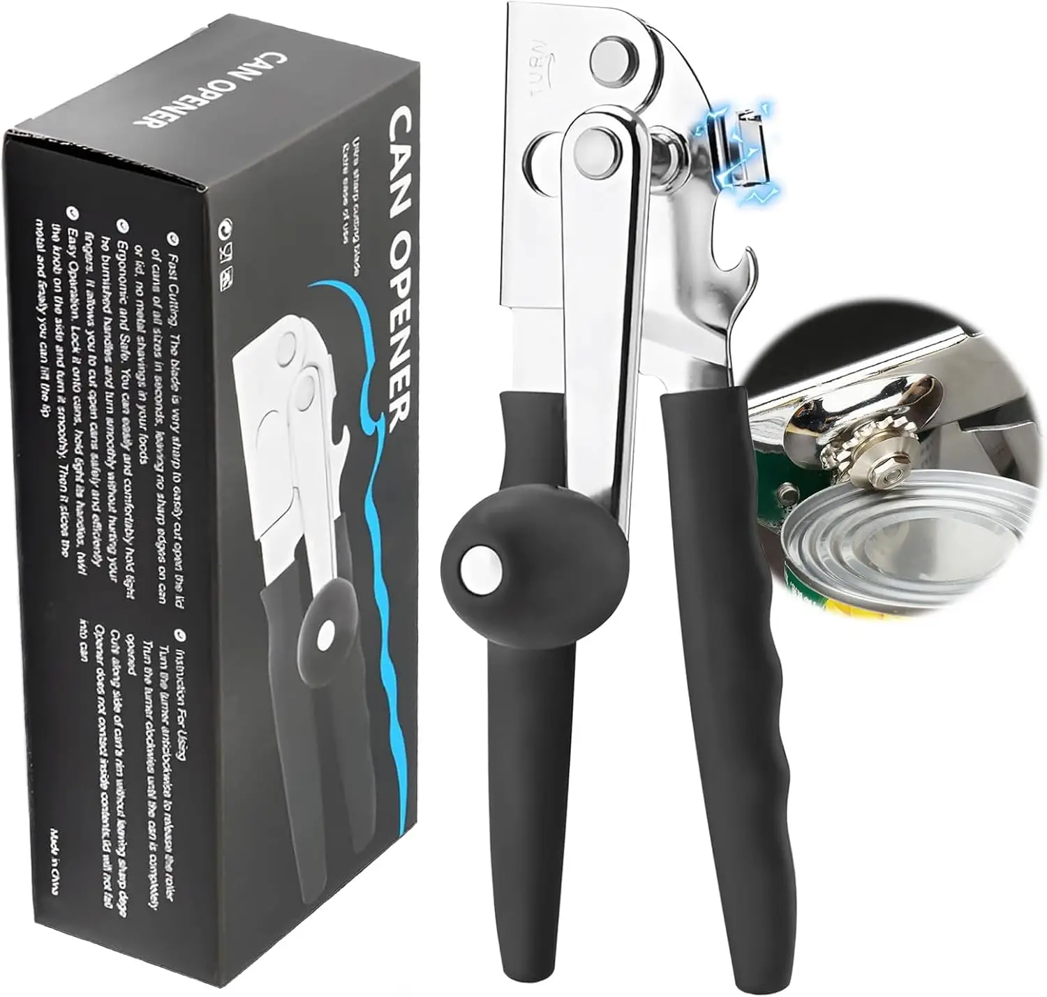 Heavy Duty Manual Can Opener, Stainless Steel, Smooth Edge for Seniors
Heavy Duty Manual Can Opener, Stainless Steel, Smooth Edge for Seniors
