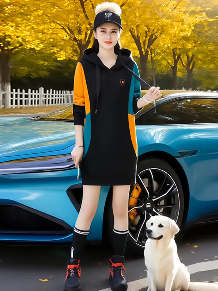 Women's Mid-Length Hoodie Sweatirt Fce Lined Thiened Autumn Winter Faion Outerwear Top Color Blo Design Korean Sle
Women's Mid-Length Hoodie Sweatirt Fce Lined Thiened Autumn Winter Faion Outerwear Top Color Blo Design Korean Sle