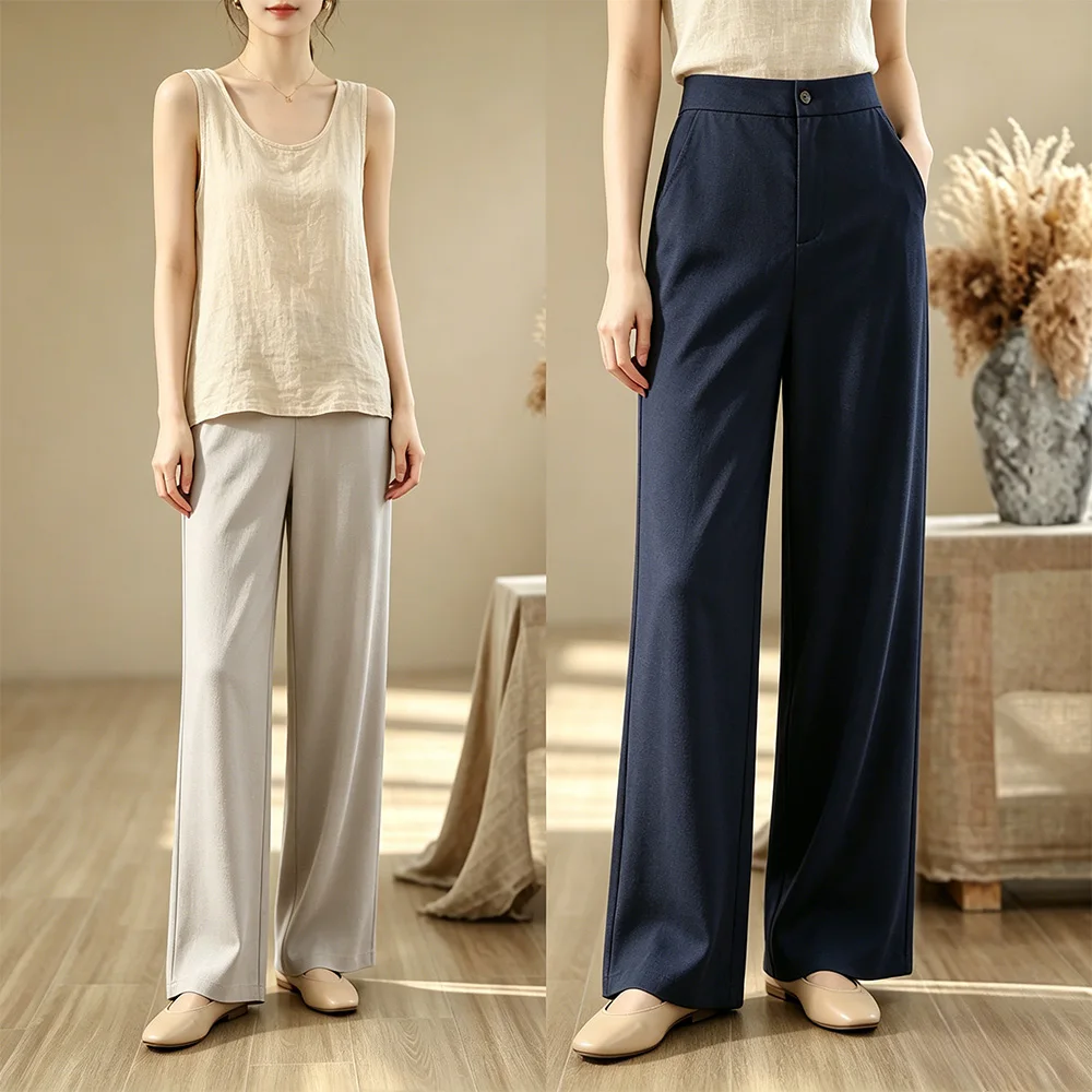 Loose High Waist Wide Leg Pants Casual Straight Leg Trousers Suit Pants Korean Style plus Size Women's Summer New Arrival
Loose High Waist Wide Leg Pants Casual Straight Leg Trousers Suit Pants Korean Style plus Size Women's Summer New Arrival