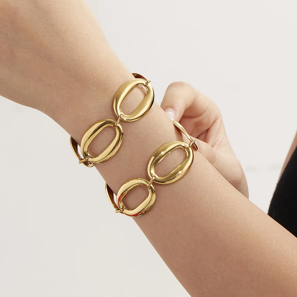 Joolim Jewelry High End Pvd Wholesale Waterproof Fashion Simple Versatile Chunky Oval Stainless Steel Bracelet for Women
Joolim Jewelry High End Pvd Wholesale Waterproof Fashion Simple Versatile Chunky Oval Stainless Steel Bracelet for Women