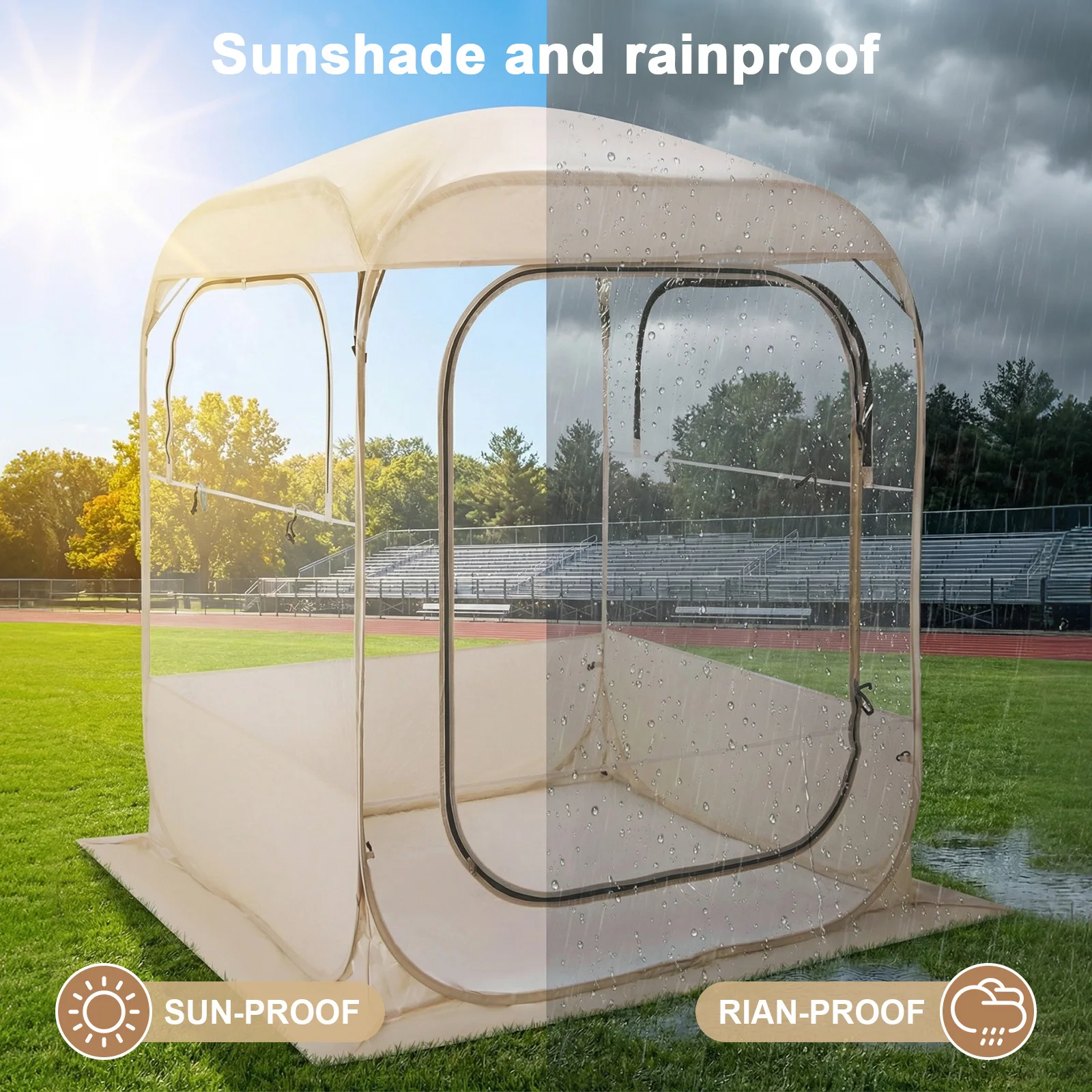 Всепогодная спортивная палатка с панорамным обзором 360°, быстросборное укрытие для спортивных мероприятий, кемпинга, рыбалки, болельщиков
Всепогодная спортивная палатка с панорамным обзором 360°, быстросборное укрытие для спортивных мероприятий, кемпинга, рыбалки, болельщиков