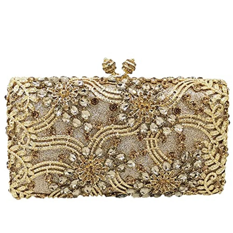 Evening formal clutch purse for women, crystal-embellished floral rhinestone design, silver tone, lightweight elegant mini hand
Evening formal clutch purse for women, crystal-embellished floral rhinestone design, silver tone, lightweight elegant mini hand