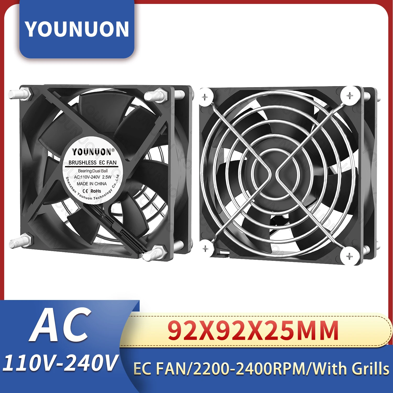 YOUNUON Dual Ball 92 мм 9225 EC Бесщеточный вентилятор переменного тока 110 В 115 В 120 В 220 В 240 В Осевой вентилятор 92 мм x 92 мм x 25 мм поставляется с винтами/грилем
YOUNUON Dual Ball 92 мм 9225 EC Бесщеточный вентилятор переменного тока 110 В 115 В 120 В 220 В 240 В Осевой вентилятор 92 мм x 92 мм x 25 мм поставляется с винтами/грилем
