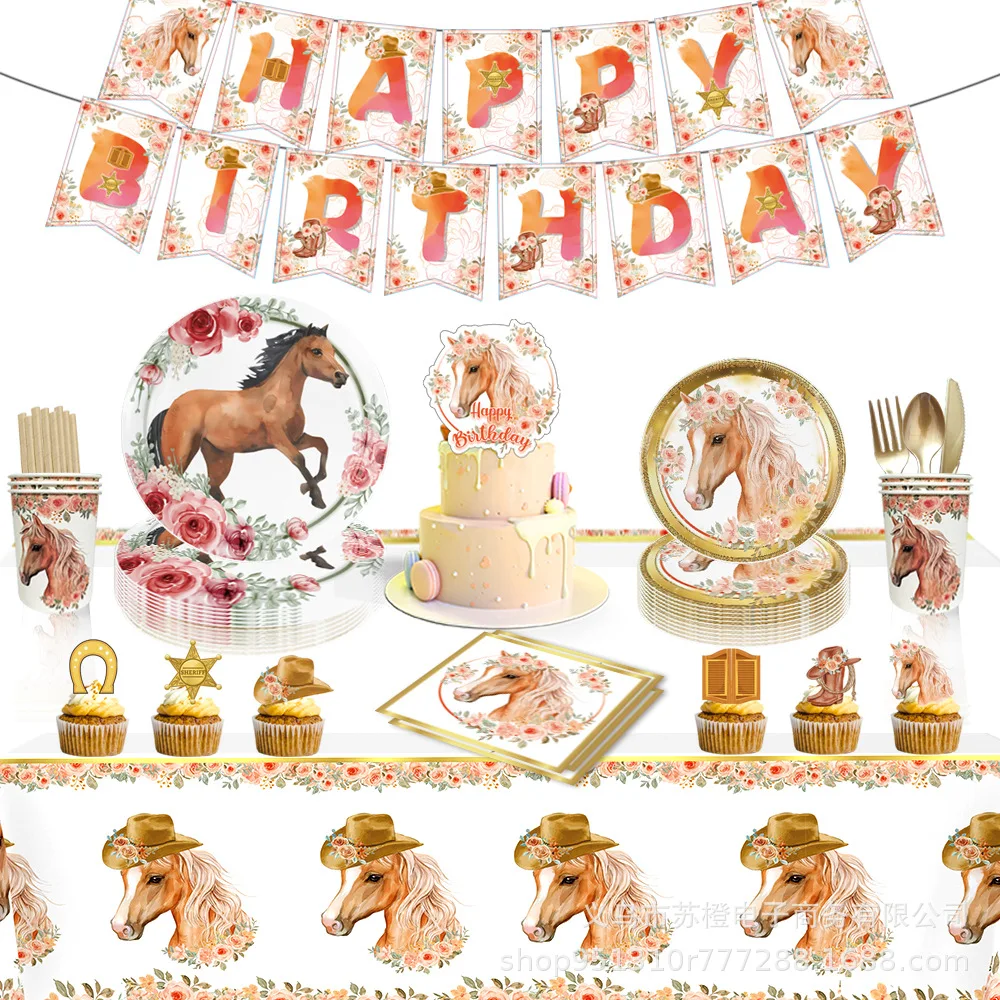Pink Floral Horse Birthday Party Decorations Tableware Cup Plate Set Backdrop Racing Horse Western Cowgirl Party Supplies
Pink Floral Horse Birthday Party Decorations Tableware Cup Plate Set Backdrop Racing Horse Western Cowgirl Party Supplies