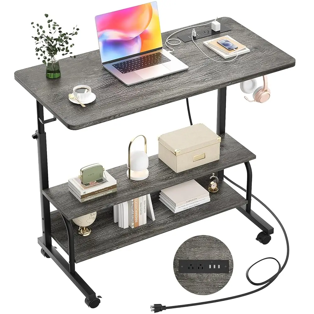 Height Adjustable Standing Desk With Power Outlets, 32"" Manual Stand Up Desk With Storage Shelves Small Mobile Rolling
Height Adjustable Standing Desk With Power Outlets, 32"" Manual Stand Up Desk With Storage Shelves Small Mobile Rolling
