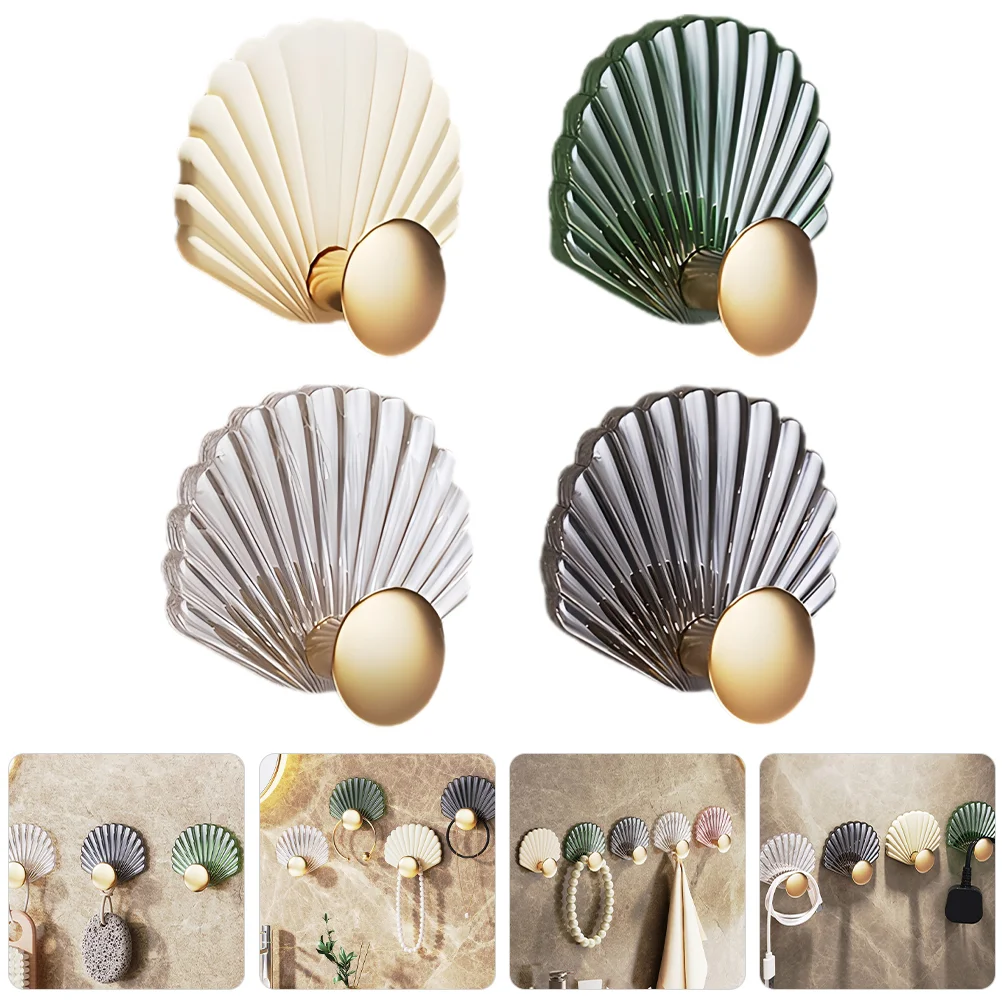4 Pcs Rack Shell Wall Hook Mounted Clothes Adhesive Hooks Towel Key Hanger Coat Hangers
4 Pcs Rack Shell Wall Hook Mounted Clothes Adhesive Hooks Towel Key Hanger Coat Hangers