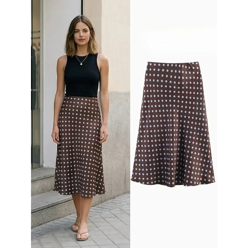 FANAN Women Fashion Dot Printed Pleated A-Line Midi Skirt Vintage High Elastic Waist Female Chic Lady Skirts
FANAN Women Fashion Dot Printed Pleated A-Line Midi Skirt Vintage High Elastic Waist Female Chic Lady Skirts