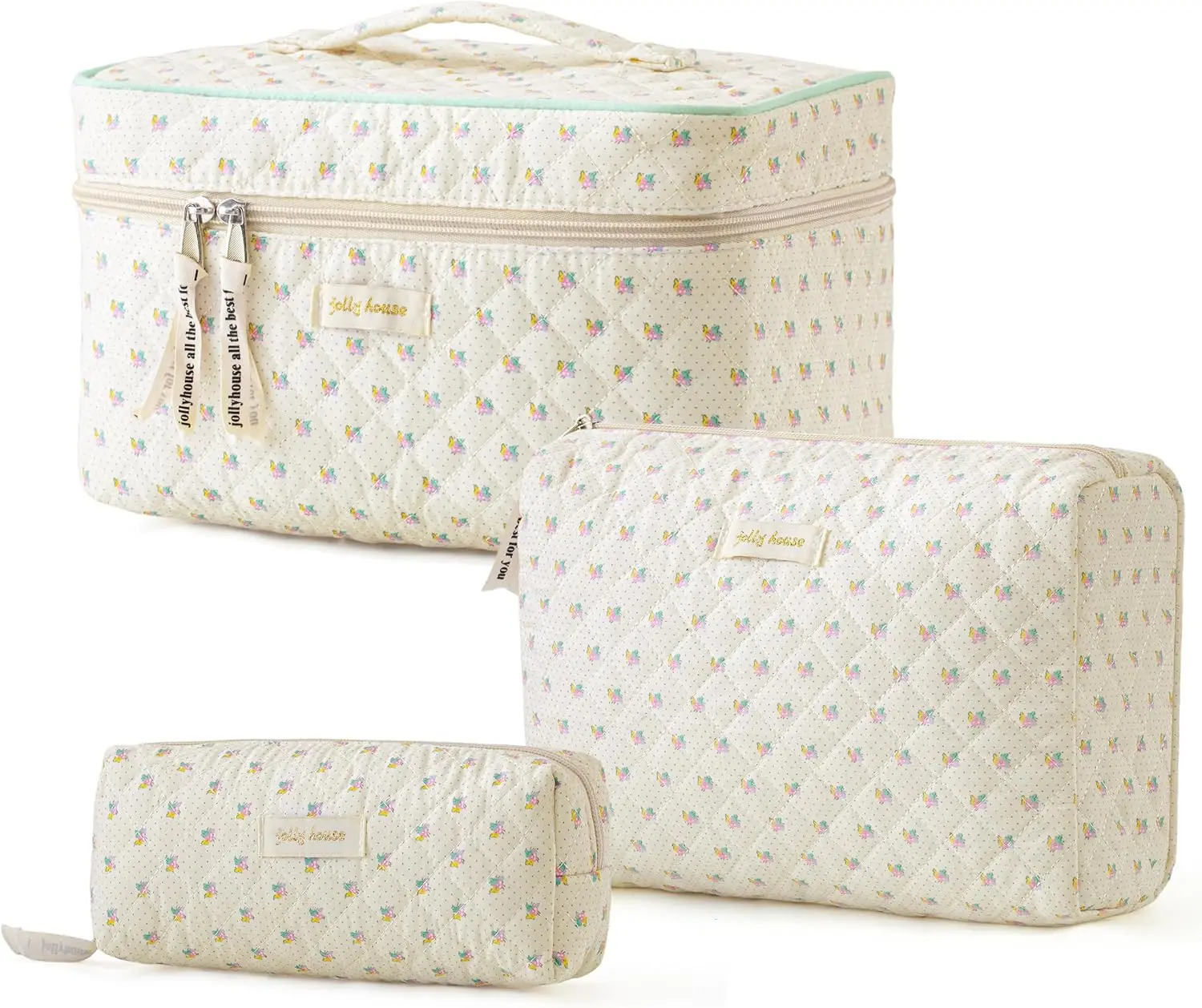 Quilted Cotton Makeup Bags, Large Floral Cosmetic Toiletry Pouch, Portable Travel Storage Bag for Women Girls
Quilted Cotton Makeup Bags, Large Floral Cosmetic Toiletry Pouch, Portable Travel Storage Bag for Women Girls