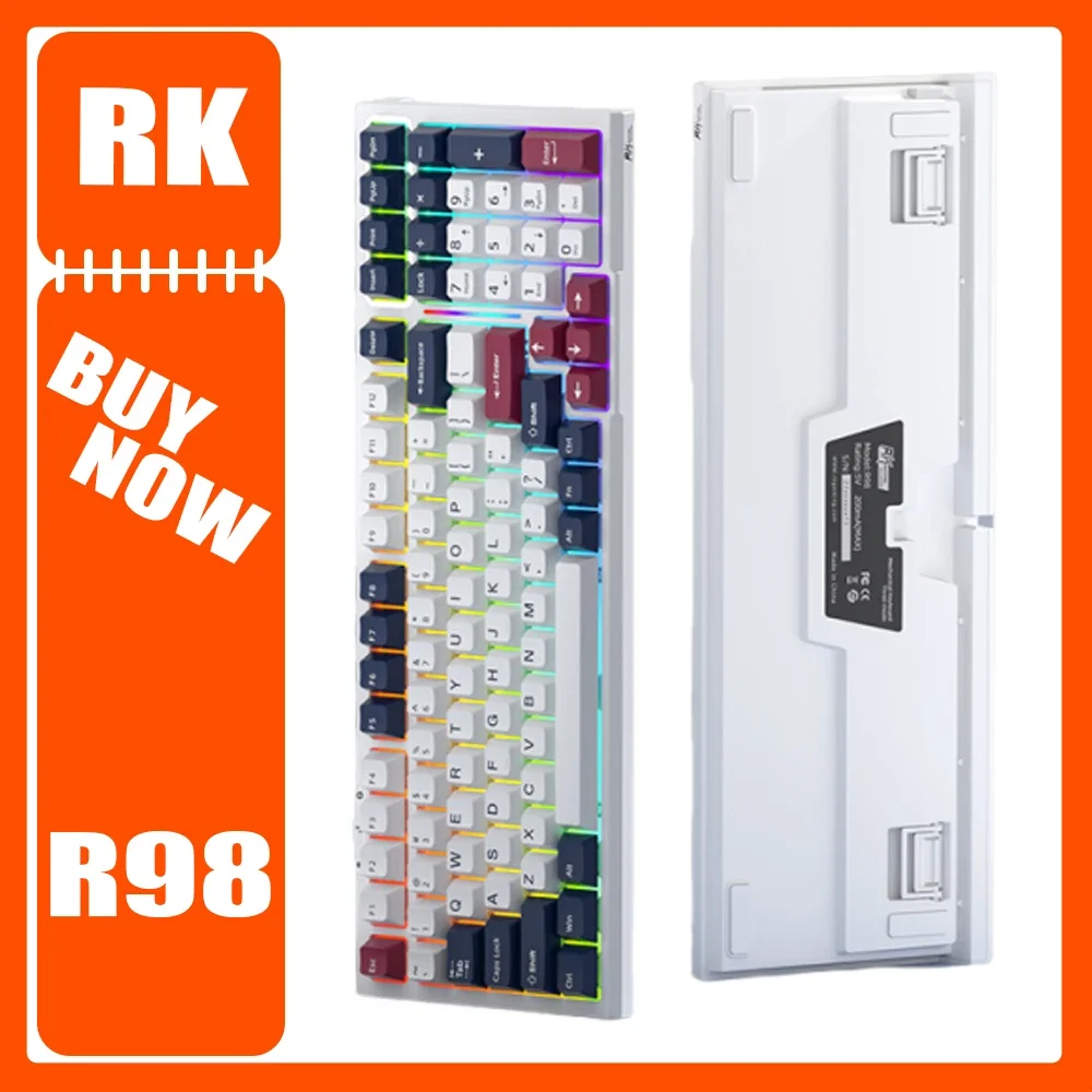 RK R98 Mechanical Keyboard Three Mode Wireless Hot Swap Customized Gaming Keyboard RGB Backlight 7200mAh Keyboards Gifts
RK R98 Mechanical Keyboard Three Mode Wireless Hot Swap Customized Gaming Keyboard RGB Backlight 7200mAh Keyboards Gifts