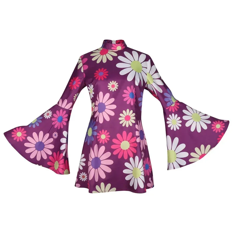 Women Hippie Dress Retro Groovy Floral Printed Costume 60s 70s 80s Disco Dress for Halloween
Women Hippie Dress Retro Groovy Floral Printed Costume 60s 70s 80s Disco Dress for Halloween