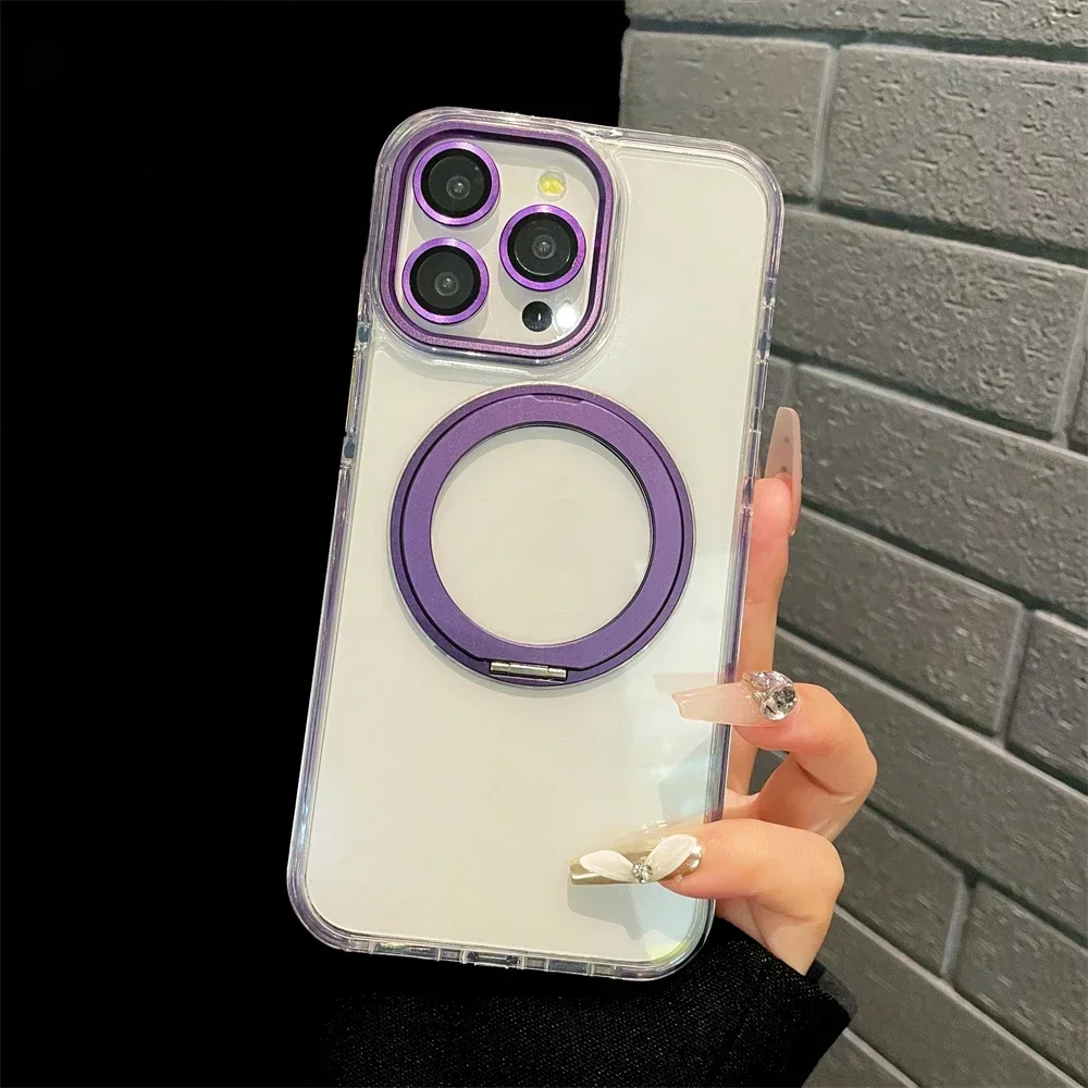 Luxury Clear Magnetic Shockproof Stand Phone Case for iPhone 16 15 14 13 12 Pro Max Wireless Charging Candy Color Frame Cover
Luxury Clear Magnetic Shockproof Stand Phone Case for iPhone 16 15 14 13 12 Pro Max Wireless Charging Candy Color Frame Cover