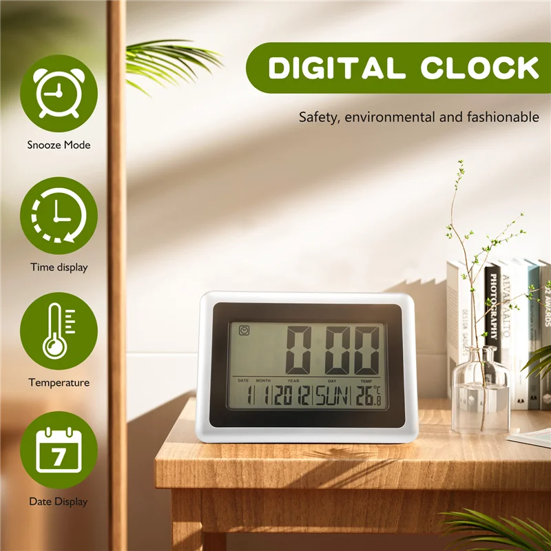 N08R Large Display Digital Wall Clock,Silent Desk Shelf Clocks Battery Operated Easy To Read Nightstand Alarm Clock With No Nigh
N08R Large Display Digital Wall Clock,Silent Desk Shelf Clocks Battery Operated Easy To Read Nightstand Alarm Clock With No Nigh