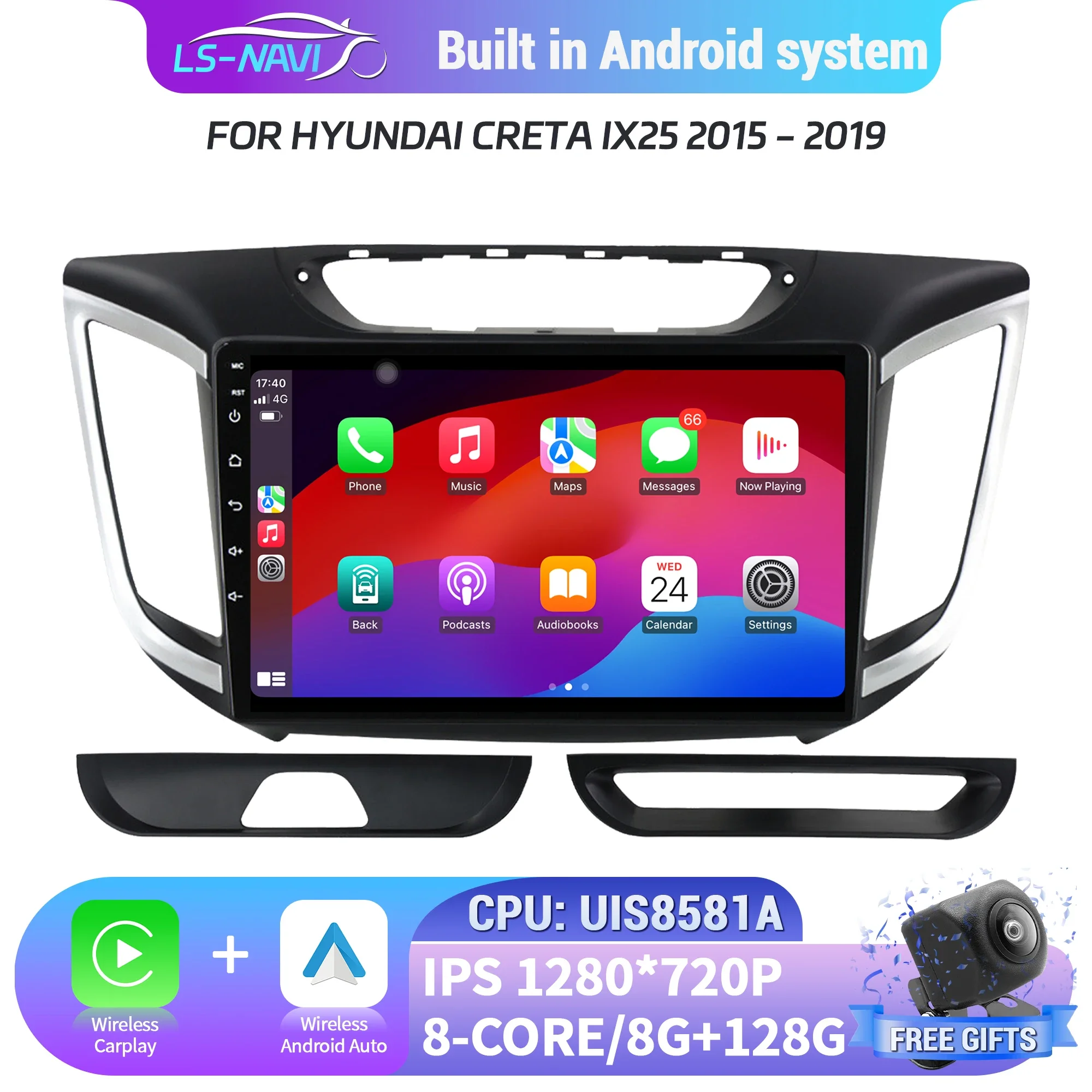 Android 14 For Hyundai Creta IX25 2015-2019 Carplay Car Radio Multimedia 4G GPS Head Unit Stereo Wireless Bluetooth Touch Screen
Android 14 For Hyundai Creta IX25 2015-2019 Carplay Car Radio Multimedia 4G GPS Head Unit Stereo Wireless Bluetooth Touch Screen