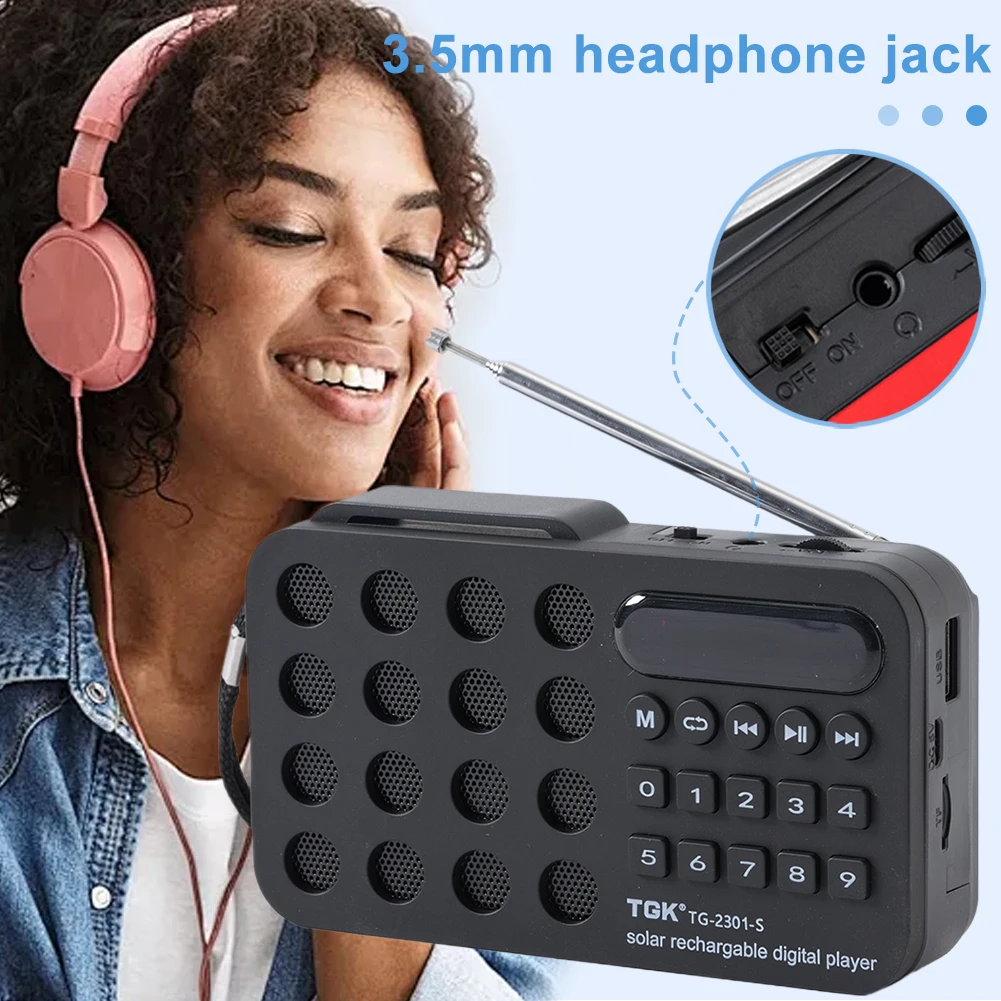 Wireless Speakers BT Support USB TF Card Play FM Radio Receiver Solar Charging/Rechargeable Battery Operated Handheld FM Radio
Wireless Speakers BT Support USB TF Card Play FM Radio Receiver Solar Charging/Rechargeable Battery Operated Handheld FM Radio