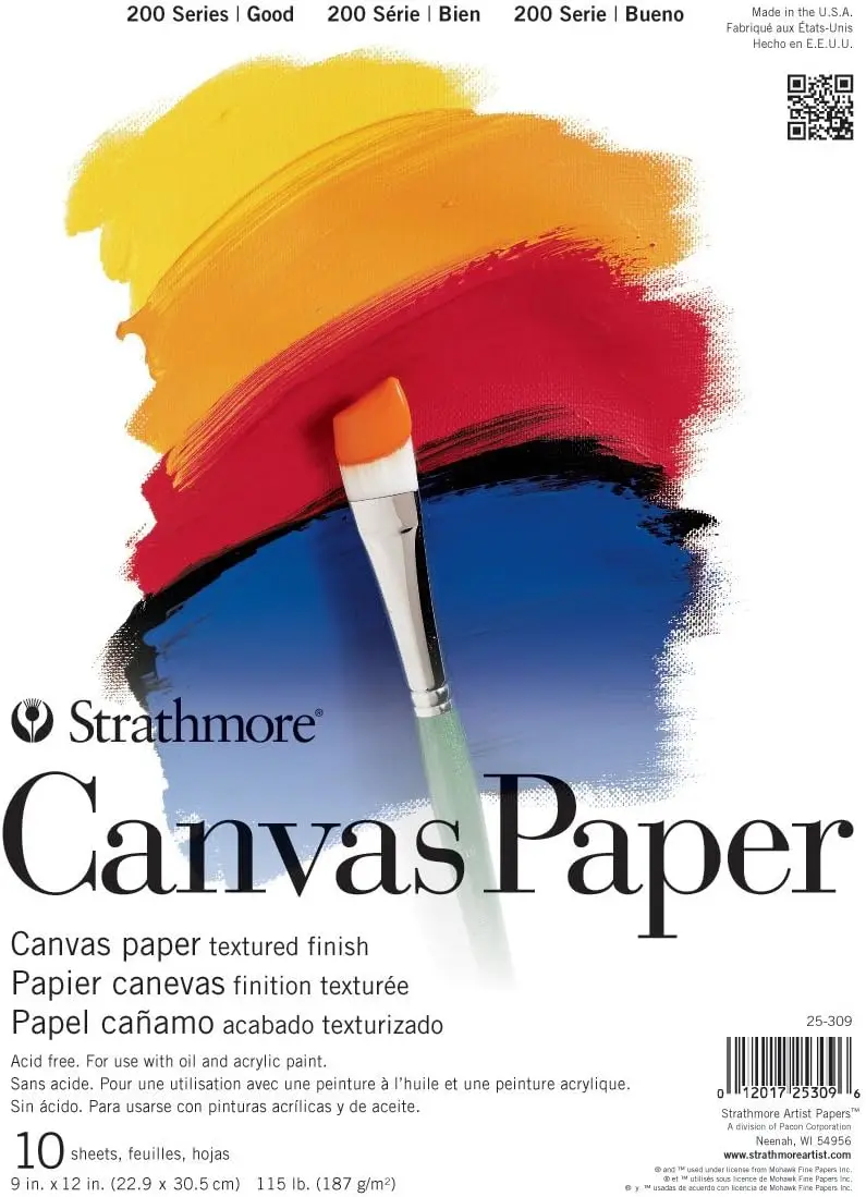 9x12 Canvas Paper Pad, 10 Sheets, 115lb/187g for Oil & Acrylic Painting, Mixed Media, Art Journaling
9x12 Canvas Paper Pad, 10 Sheets, 115lb/187g for Oil & Acrylic Painting, Mixed Media, Art Journaling