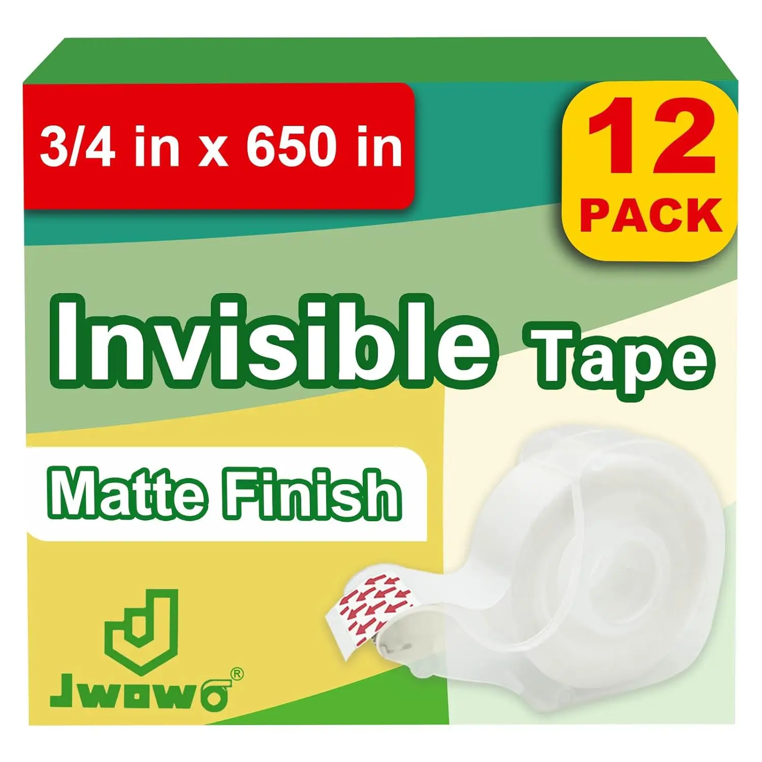 Invisible Tape Rolls with 12 Dispensers, Matte Finish, 3/4 in x 650 in, Eco-Friendly, Tear-Resistant, for Office School Supplies
Invisible Tape Rolls with 12 Dispensers, Matte Finish, 3/4 in x 650 in, Eco-Friendly, Tear-Resistant, for Office School Supplies