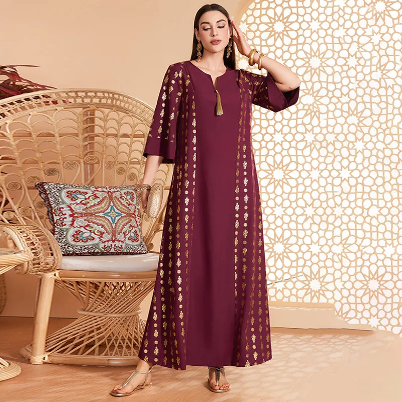 Dds23058 Women's Wear Middle East Arab Style New Gilding Loose Temperament Dress in Stock
Dds23058 Women's Wear Middle East Arab Style New Gilding Loose Temperament Dress in Stock