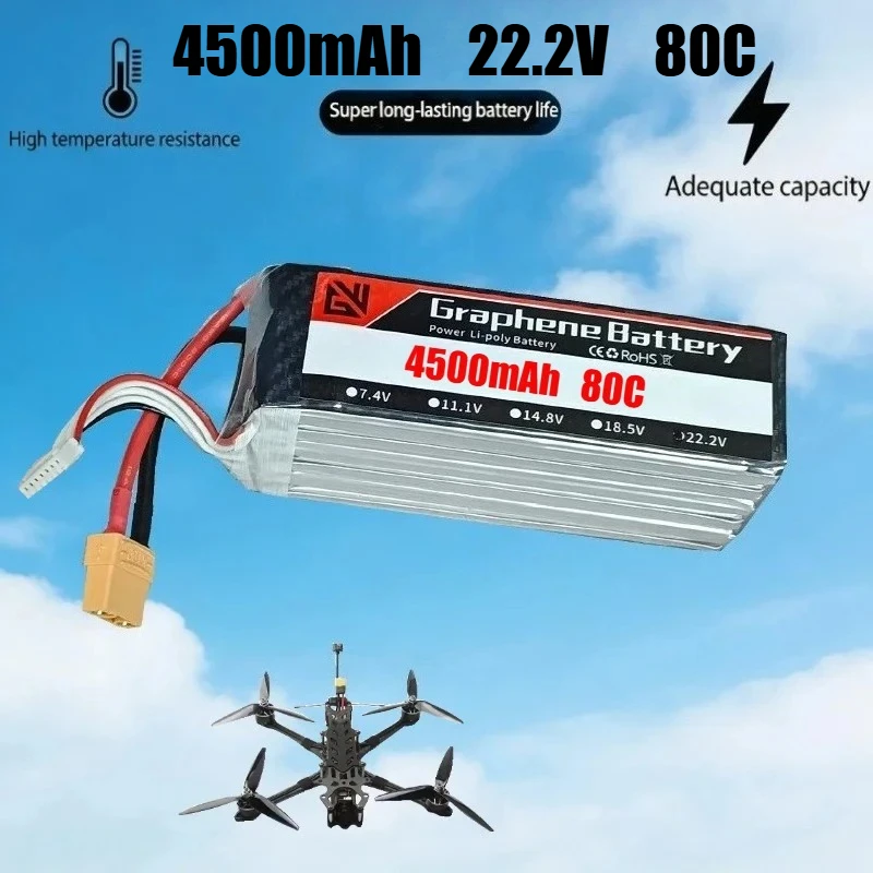 4500mAh 6S 22.2V 80C Suitable for Remote Control Helicopter Fixed-wing Traversing Machine FPV Vehicle Lithium Battery
4500mAh 6S 22.2V 80C Suitable for Remote Control Helicopter Fixed-wing Traversing Machine FPV Vehicle Lithium Battery