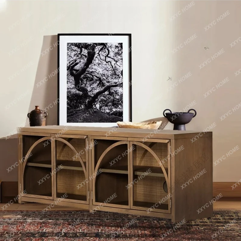 Q solid wood TV cabinet ash wood retro old storage floor cabinet
Q solid wood TV cabinet ash wood retro old storage floor cabinet