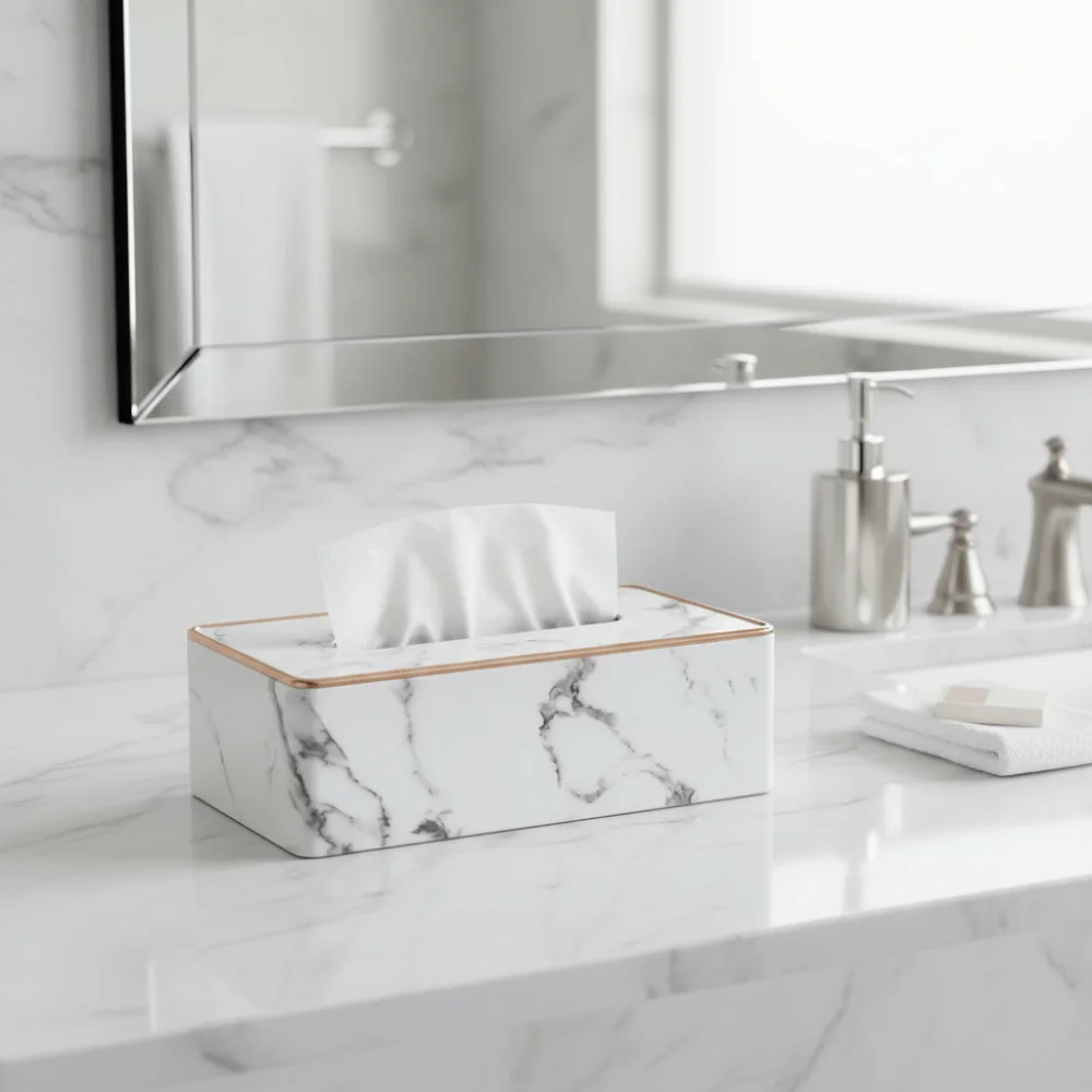 Nordic Style Marble Pattern Tissue Box Gold Edge PU Leather Napkin Paper Storage Box Rectangle Tissue Paper Organizer
Nordic Style Marble Pattern Tissue Box Gold Edge PU Leather Napkin Paper Storage Box Rectangle Tissue Paper Organizer
