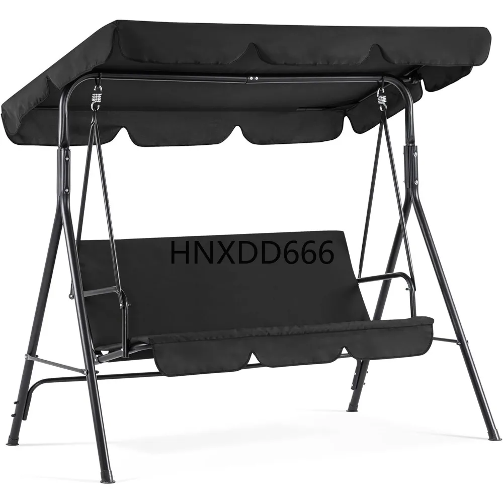 3-Person Outdoor Patio Swing Chair, Convertible Canopy Hanging Swing Glider Lounge Chair, Removable Cushions, 
3-Person Outdoor Patio Swing Chair, Convertible Canopy Hanging Swing Glider Lounge Chair, Removable Cushions,