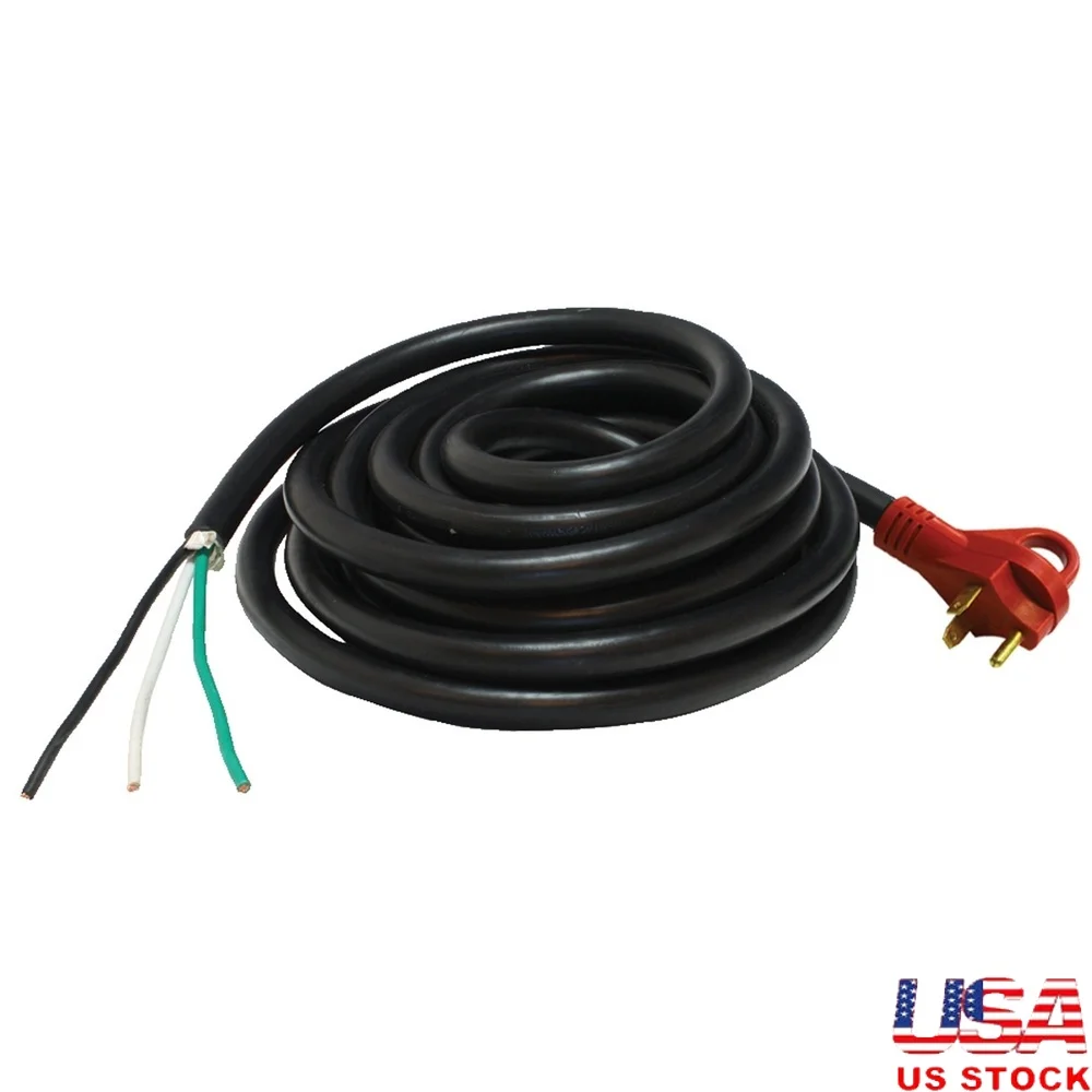 30 Amp Non-Detachable Power Cord 25ft Heavy-Duty Rubber Outdoor Use 10 Gauge Cable Waterproof Connection with Handle
30 Amp Non-Detachable Power Cord 25ft Heavy-Duty Rubber Outdoor Use 10 Gauge Cable Waterproof Connection with Handle