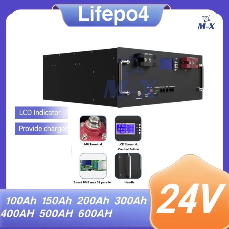 200Ah 24v 400AH 150Ah 300Ah 500AH 100Ah 600AH lifepo4 Lithium batterry pack CAN RS485 RS232 for Solar system hybrid inveter
200Ah 24v 400AH 150Ah 300Ah 500AH 100Ah 600AH lifepo4 Lithium batterry pack CAN RS485 RS232 for Solar system hybrid inveter