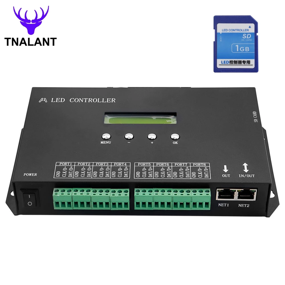 H807SA H807SBWifi 8/4 порта DMX/Artnet для контроллера пикселей SPI с SD-картой для WS2811 WS2812 WS2812b WS2815
H807SA H807SBWifi 8/4 порта DMX/Artnet для контроллера пикселей SPI с SD-картой для WS2811 WS2812 WS2812b WS2815