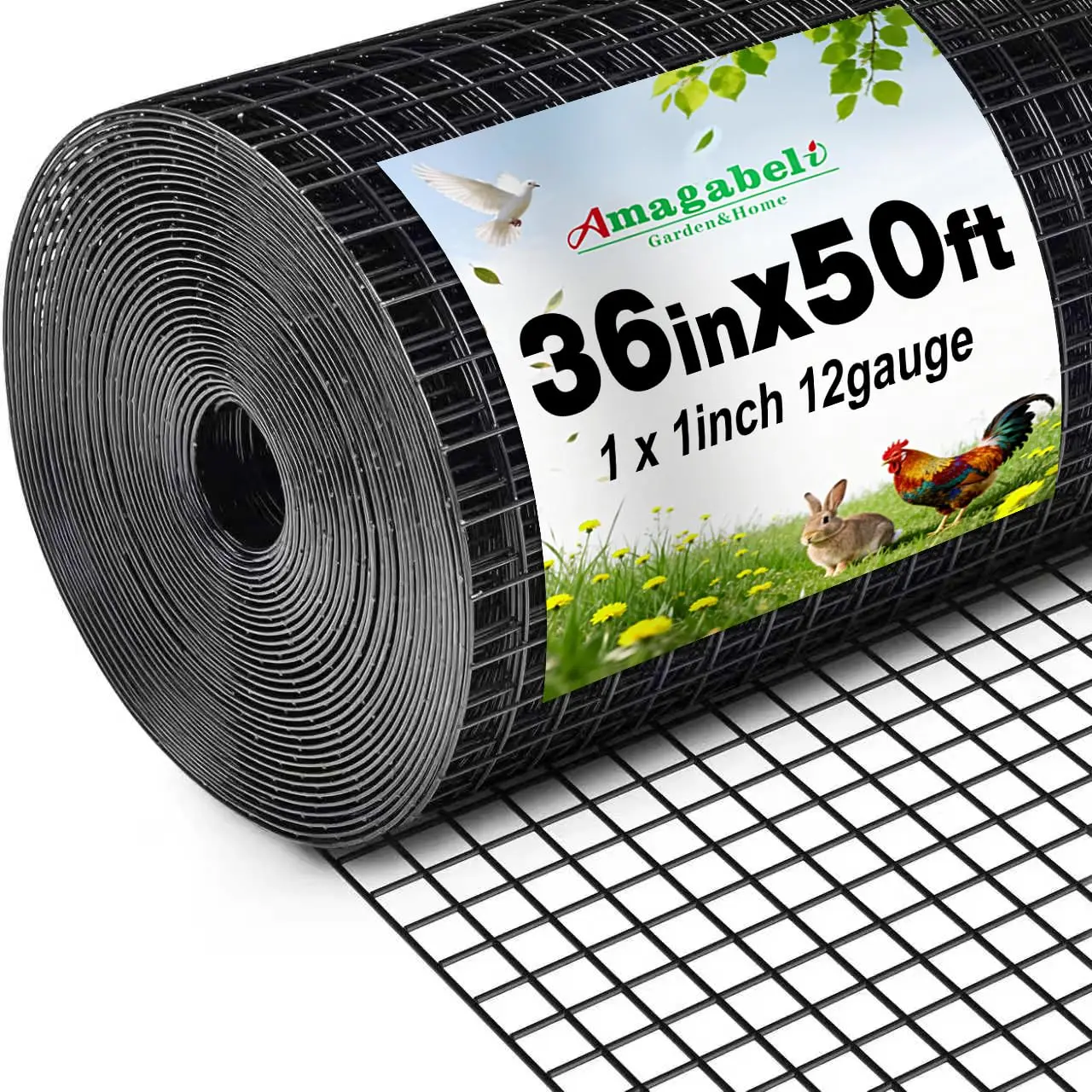 Amagabeli Black Hardware Cloth 1 x 1 inch 36inch x 50ft Heavy Duty PVC Vinyl Coated Wire Mesh Roll Weld Wire Fence Chicken
Amagabeli Black Hardware Cloth 1 x 1 inch 36inch x 50ft Heavy Duty PVC Vinyl Coated Wire Mesh Roll Weld Wire Fence Chicken