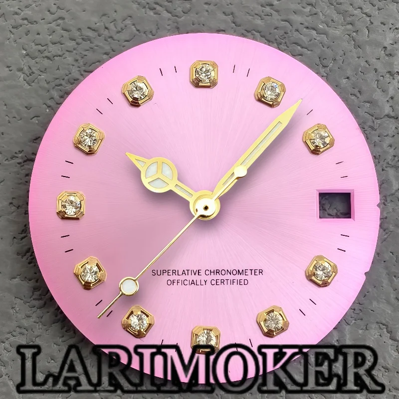 LARIMOKER NH15 women's watch dial 24.5mm pink dial with diamond time markers suitable for NH15 movement
LARIMOKER NH15 women's watch dial 24.5mm pink dial with diamond time markers suitable for NH15 movement