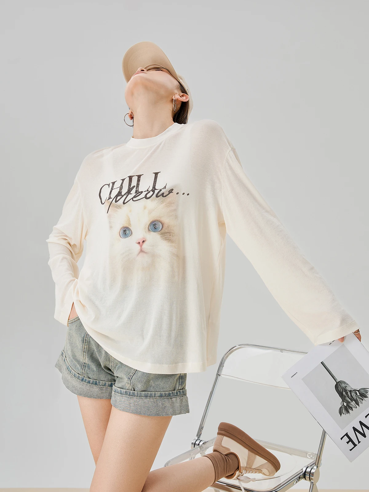 White Print Long Sve T-irt Women's Loose Summer Beautiful Top Casual Sle Polyester Fiber round Ne ort Sve
White Print Long Sve T-irt Women's Loose Summer Beautiful Top Casual Sle Polyester Fiber round Ne ort Sve