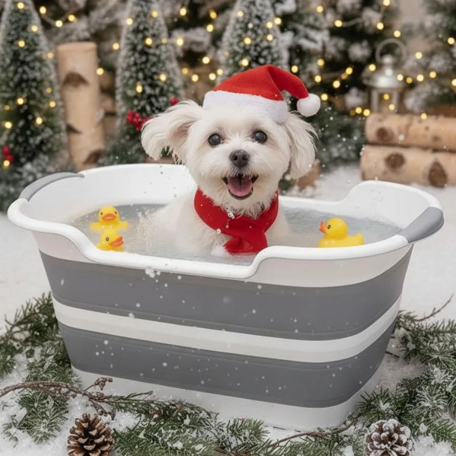 Portable Collapsible Dog Bath Tub with Water Drain Plug for Easy Pet Washing and Grooming Space-Saving Foldable Design Ideal fo
Portable Collapsible Dog Bath Tub with Water Drain Plug for Easy Pet Washing and Grooming Space-Saving Foldable Design Ideal fo