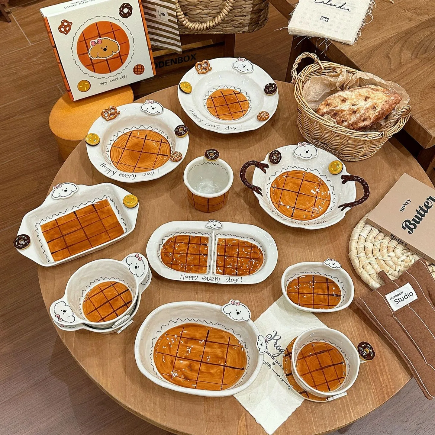 Cute Caramel Puppy Underglaze Ceramic Tableware, Western Design Bowls, Dinner Plates and Divided Compartment Plates for Home
Cute Caramel Puppy Underglaze Ceramic Tableware, Western Design Bowls, Dinner Plates and Divided Compartment Plates for Home
