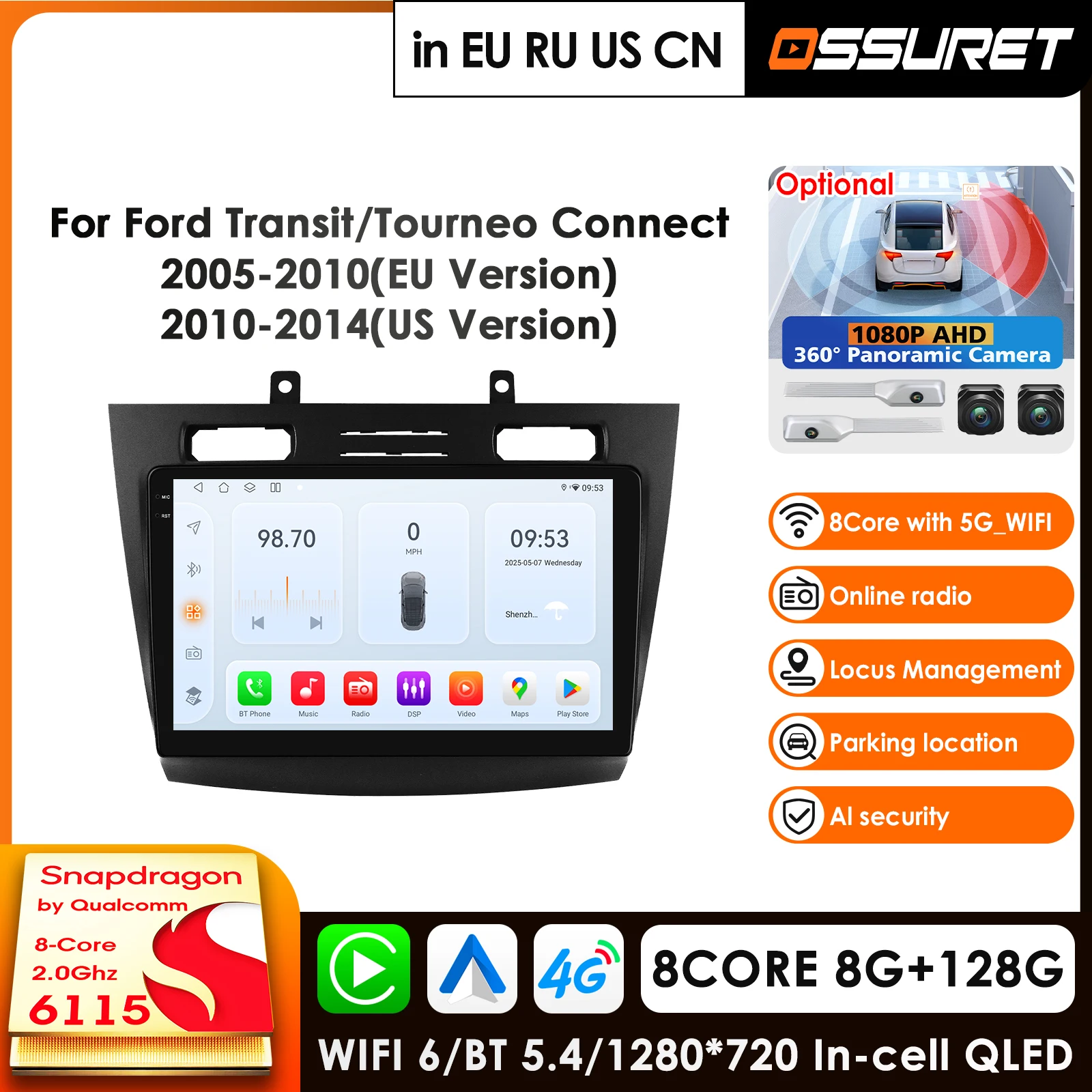 Автомобильный мультимедийный плеер 2 Din Android с Carplay и 4G AI-системой для Ford Transit Connect 2005-2014 Tourneo Connect, GPS, 2din, DSP, стерео
Автомобильный мультимедийный плеер 2 Din Android с Carplay и 4G AI-системой для Ford Transit Connect 2005-2014 Tourneo Connect, GPS, 2din, DSP, стерео