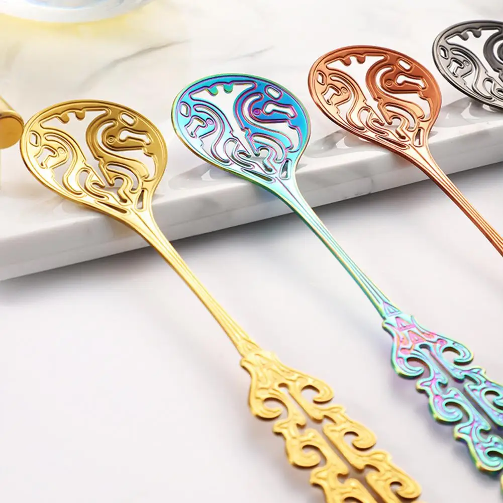 Reliable Family-safe Utensils Colorful Vintage Stainless Steel Spoon Set for Desserts Soups Salads Hollow Handle for Coffee
Reliable Family-safe Utensils Colorful Vintage Stainless Steel Spoon Set for Desserts Soups Salads Hollow Handle for Coffee