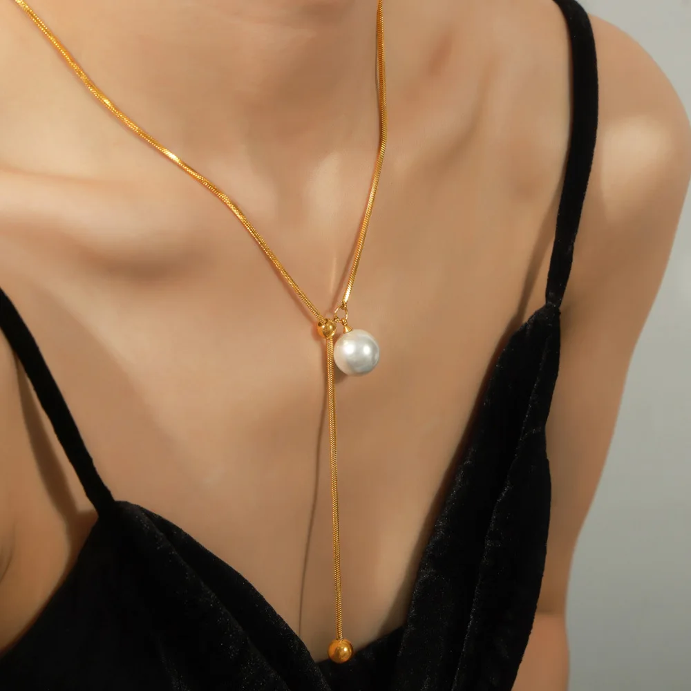 ENFASHION Para Mujer Змеиная цепочка с жемчугом, подвижное ожерелье для женщин, нержавеющая сталь, 18-каратное позолоченное модное ювелирное изделие P253592
ENFASHION Para Mujer Змеиная цепочка с жемчугом, подвижное ожерелье для женщин, нержавеющая сталь, 18-каратное позолоченное модное ювелирное изделие P253592