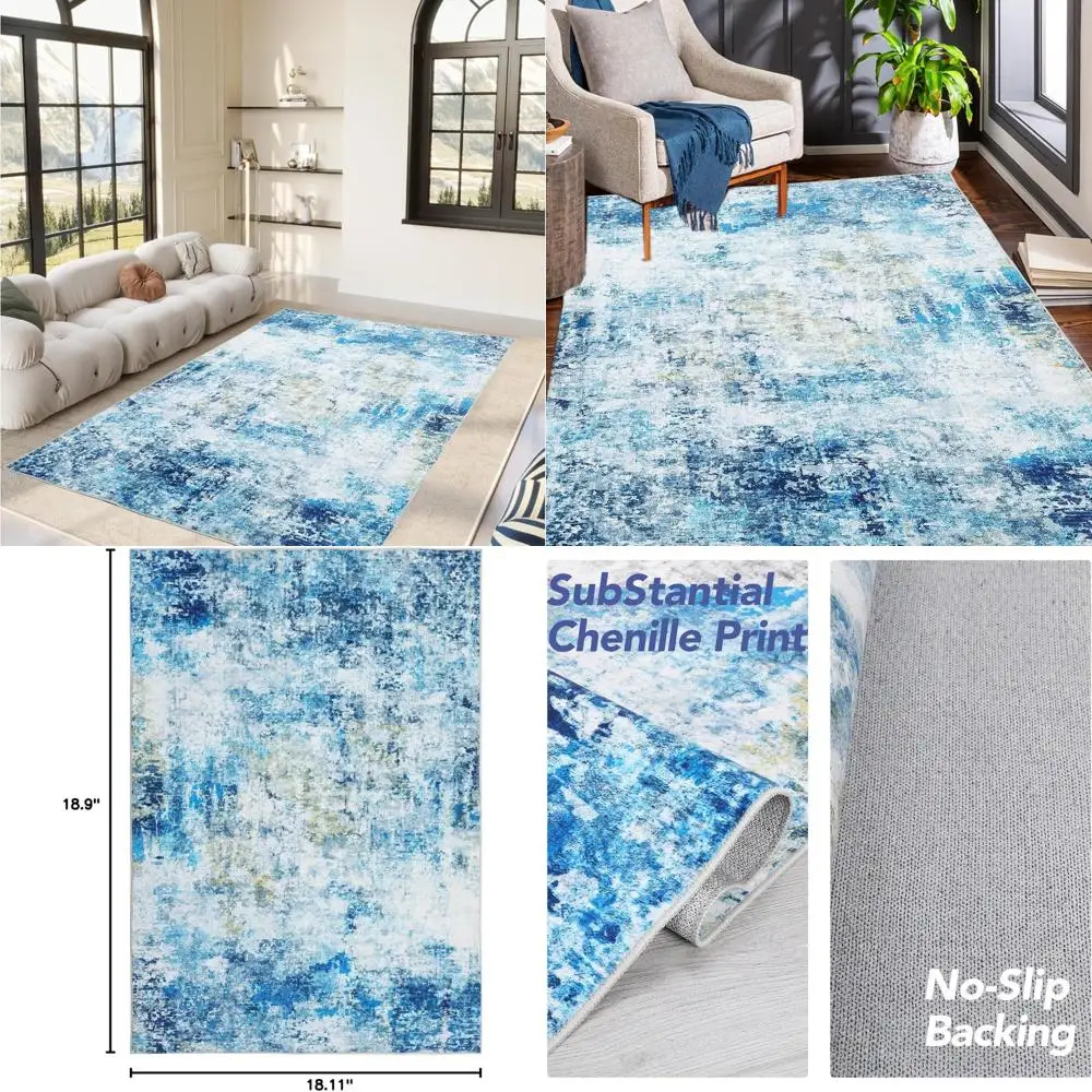 Modern Abstract Area Rug, 8x10 Feet, Washable and Foldable, Low Pile for Living Room with Non-Slip Backing, Soft and Stylish Acc
Modern Abstract Area Rug, 8x10 Feet, Washable and Foldable, Low Pile for Living Room with Non-Slip Backing, Soft and Stylish Acc